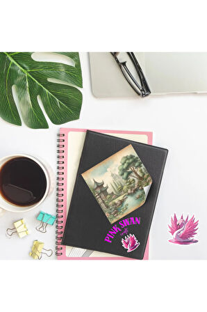 Bahçede Göletler Vintage 12 Adet Scrapbook Bullet Journal Mat Planlayıcı Sticker Etiket Seti