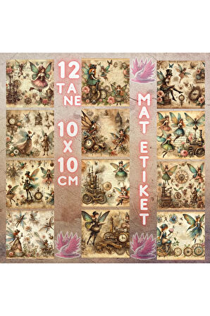 Steampunk Periler Vintage 12 Adet Scrapbook Bullet Journal Mat Planlayıcı Sticker Etiket Seti