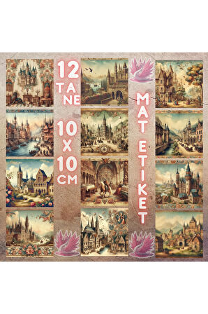 Ortaçağ Avrupası Vintage 12 Adet Scrapbook Bullet Journal Mat Planlayıcı Sticker Etiket Seti