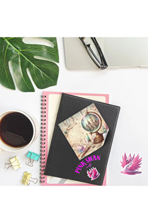 Büyülü Kristal Küreler Vintage 12 Adet Scrapbook Bullet Journal Mat Planlayıcı Sticker Etiket Seti