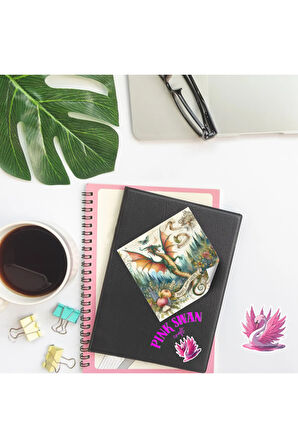 Sihirli Ejderhalar Vintage 12 Adet Scrapbook Bullet Journal Mat Planlayıcı Sticker Etiket Seti