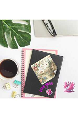 Çiçekli Bahçeler Vintage 12 Adet Scrapbook Bullet Journal Mat Planlayıcı Sticker Etiket Seti
