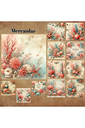 Mercanlar Vintage 12 Adet Scrapbook Bullet Journal Mat Planlayıcı Sticker Etiket Seti