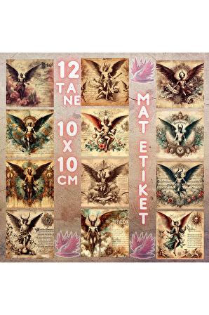 Şeytani Melekler Vintage 12 Adet Scrapbook Bullet Journal Mat Planlayıcı Sticker Etiket Seti