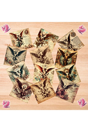 Şeytani Melekler Vintage 12 Adet Scrapbook Bullet Journal Mat Planlayıcı Sticker Etiket Seti