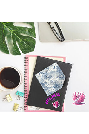 Mavi Temalı Kolaj Vintage 12 Adet Scrapbook Bullet Journal Mat Planlayıcı Sticker Etiket Seti