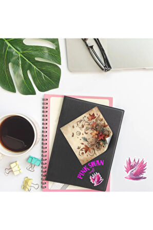 Sonbahar Çiçeklerinden Çerçeveler Vintage 12 Adet Scrapbook Bullet Journal Mat Planer Sticker Etiket