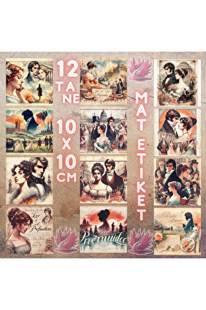 Gurur ve Önyargı Vintage 12 Adet Scrapbook Bullet Journal Mat Planlayıcı Sticker Etiket Seti