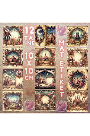 Sirkler Vintage 12 Adet Scrapbook Bullet Journal Mat Planlayıcı Sticker Etiket Seti