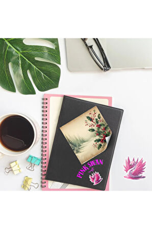 Yılbaşı Kokinalı Manzaralar Vintage 12 Adet Scrapbook Bullet Journal Mat Planlayıcı Sticker Etiket