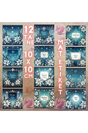 Yılbaşı Winter Tales Vintage 12 Adet Scrapbook Bullet Journal Mat Planlayıcı Sticker Etiket Seti