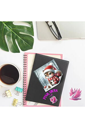 Sevimli Yılbaşı Hayvanları 12 Adet Scrapbook Bullet Journal Mat Planlayıcı Sticker Etiket Seti