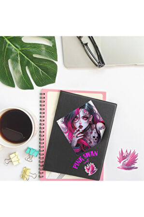 Anime Tarzı Dövmeli Cadı Kızlar 12 Adet Scrapbook Bullet Journal Mat Planlayıcı Sticker Etiket Seti