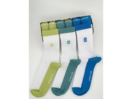 Stocalze 6’lı Unisex Pamuklu Beyaz ve Renkli Detaylı Tenis Çorabı