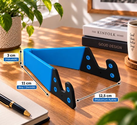 Telefon Tablet Standı V Model Mavi – Ayarlanabilir