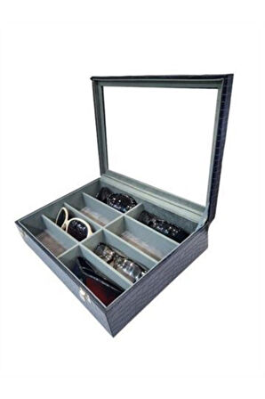 Gözlük Kutusu 8'li Lacivert Kroko