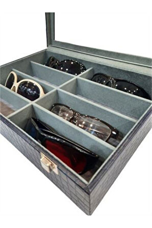 Gözlük Kutusu 8'li Lacivert Kroko