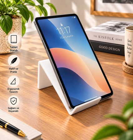 Pleksi Tablet Standı Buz – 10 × 12 cm 5’li