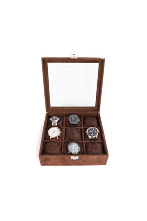 Saat Kutusu 9'lu Alcantara Kahve