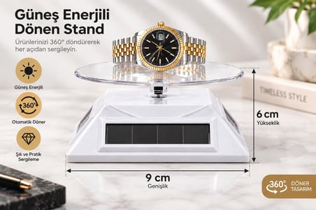 Güneş Enerjili Dönerli Stand Beyaz