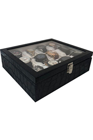Saat Kutusu 12'li Rugan Siyah