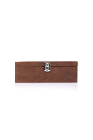 Saat Kutusu 6'lı Alcantara Kahve