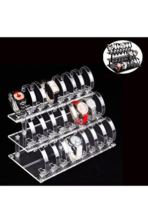Saat Standı 24'lü Kademeli Blok Set Şeffaf