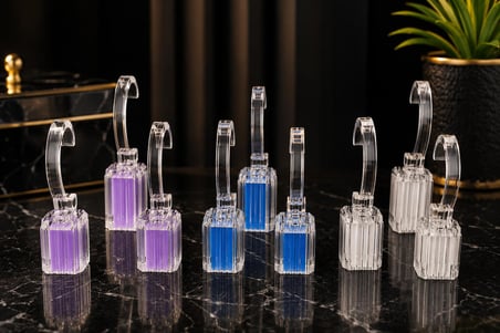Saat Standı 3'lü Set Pleksi Lazer Model Kare Yeşil