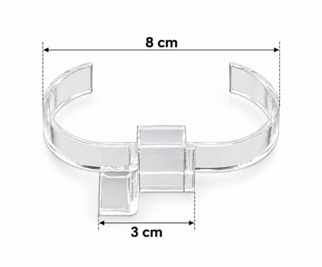 Saat Standı Raflık Çengel Kırılmaz Şeffaf 3x8 cm 100 Adet