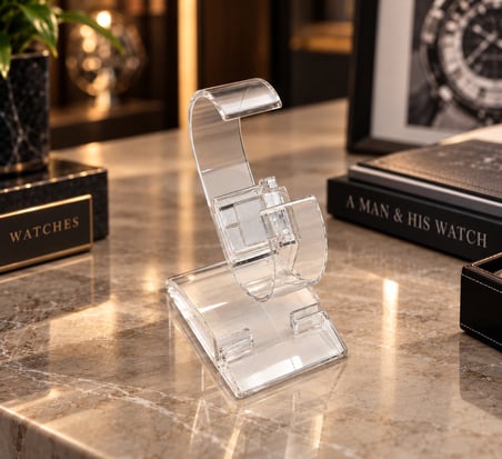 Saat Standı 50'li – Tekli Plastik Saat Yerleştirme Standı 7x10 cm