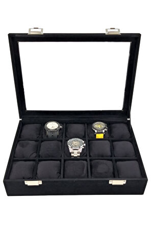 Saat Kutusu 15'li Alcantara Siyah