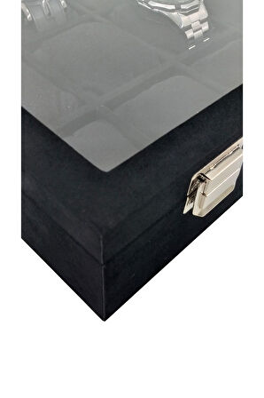 Saat Kutusu 15'li Alcantara Siyah