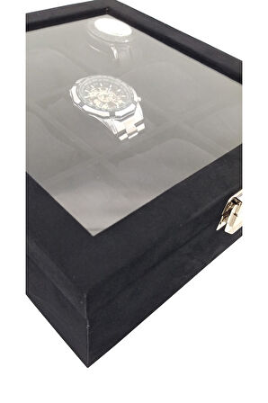 Saat Kutusu 9'lu Alcantara Siyah