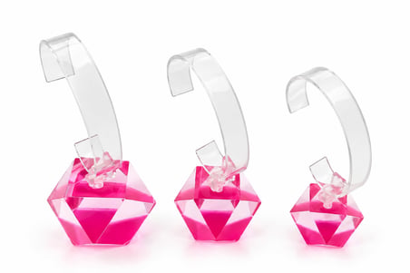 Saat Standı 3'lü Set Kristal Model Pembe