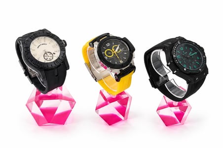 Saat Standı 3'lü Set Kristal Model Pembe