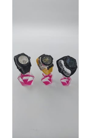 Saat Standı 3'lü Set Kristal Model Pembe