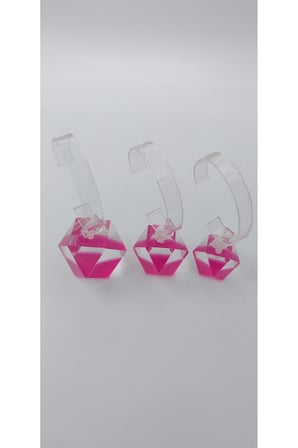 Saat Standı 3'lü Set Kristal Model Pembe