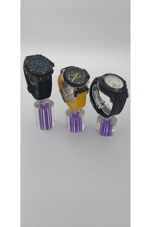 Saat Standı 3'lü Set Lazer Model Oval Lila