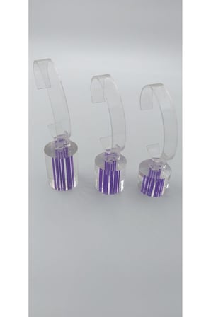 Saat Standı 3'lü Set Lazer Model Oval Lila