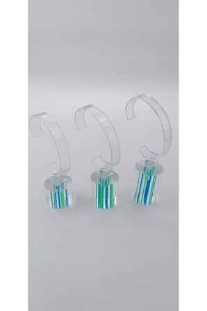 Saat Standı 3'lü Set Lazer Model Oval Mavi&Yeşil