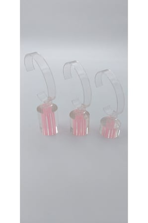 Saat Standı 3'lü Set Lazer Model Oval Pembe