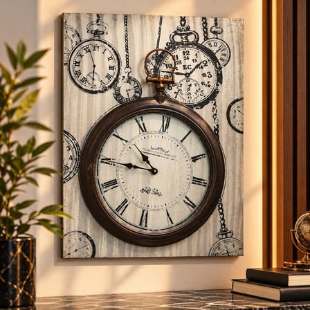 Dekoratif Duvar Saati Silver Tablo Model