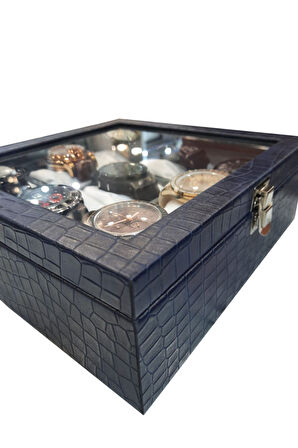 Saat Kutusu 9'lu Lacivert Kroko