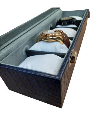 Saat Kutusu 5'li Lacivert Kroko