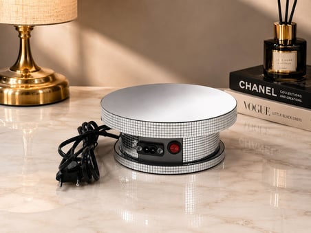 Silver Elektrikli Döner Stand 18 cm – Motorlu Ürün Sergileme Standı