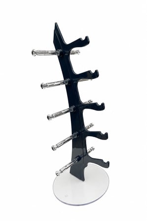 5'li Yelken Model Koyu Lacivert Gözlük Standı – Akrilik 5 Bölmeli Organizer