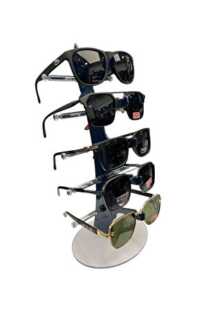 Gözlük Standı Yelken Model, 5 Gözlük Kapasiteli Teşhir Standı Koyu Lacivert