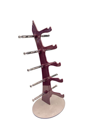 Gözlük Standı Yelken Model, 5 Gözlük Kapasiteli Teşhir Standı Mor