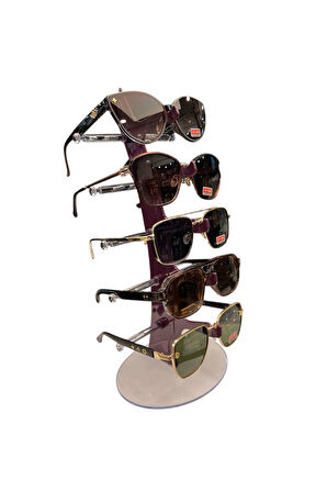 Gözlük Standı Yelken Model, 5 Gözlük Kapasiteli Teşhir Standı Mor