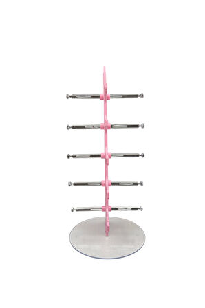 Gözlük Standı Masaüstü 5li Gözlük Organizeri Şeker Pembe